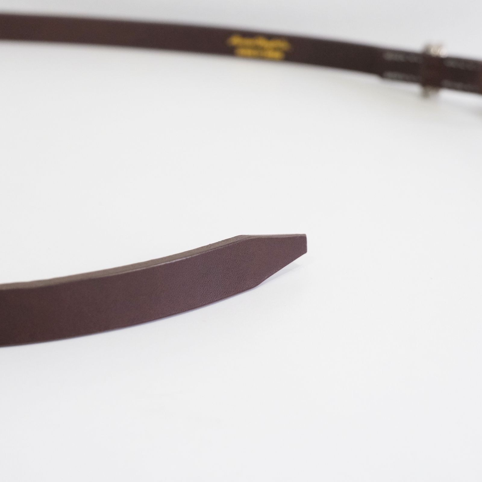 CART BUCKLE NARROW LEATHER BELT / ベルト / レザーベルト / Rooster King＆Co., / Cow leather / 牛革 / Brown