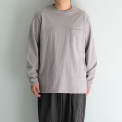WRAP AROUND POCKET TEE L/S - Raffy plainstitch - / ラップアラウンドポケットT L/S - ラフィープレーンステッチ -（Pink）