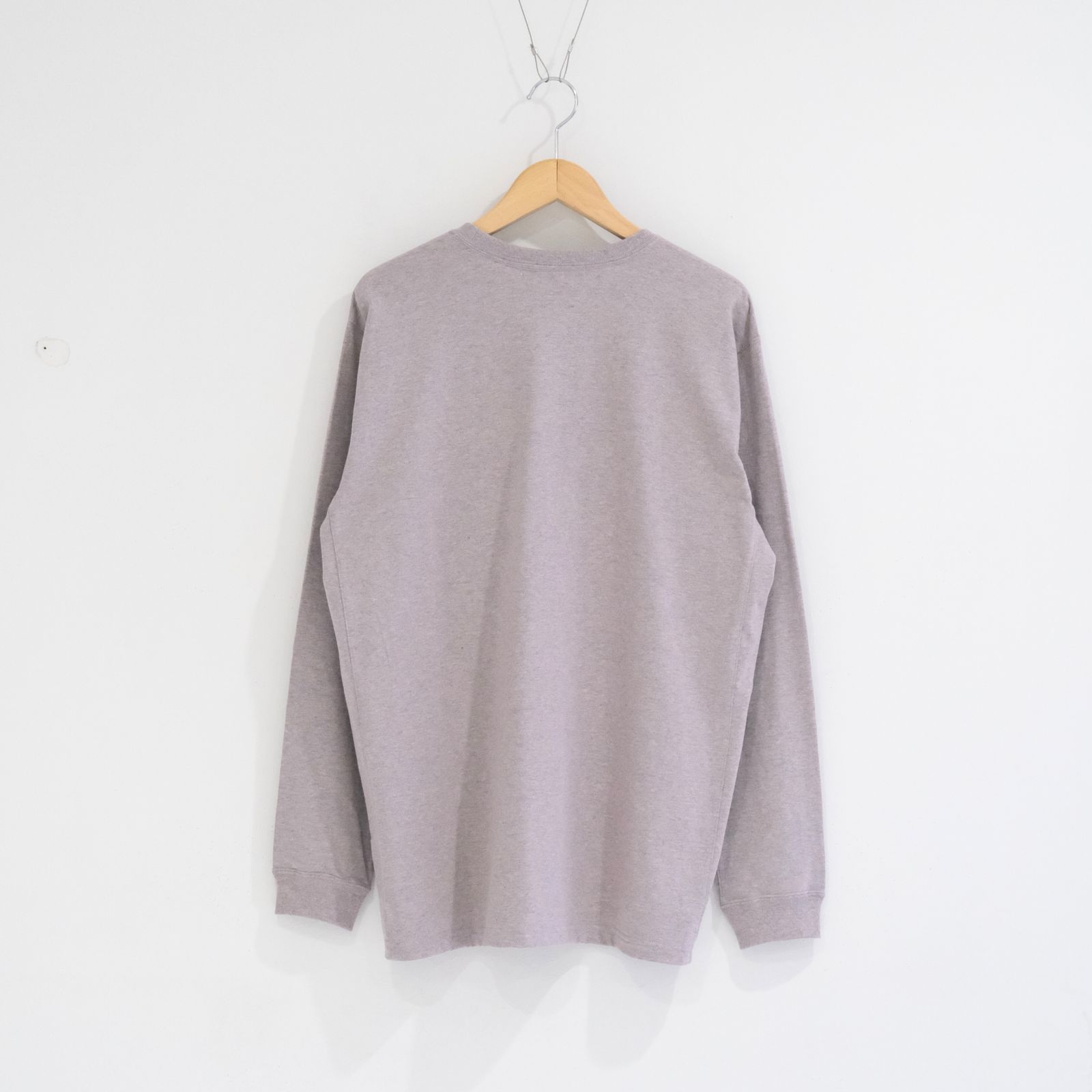 WRAP AROUND POCKET TEE L/S - Raffy plainstitch - / ロンT / ロングスリーブTシャツ / ラフィー / Pink