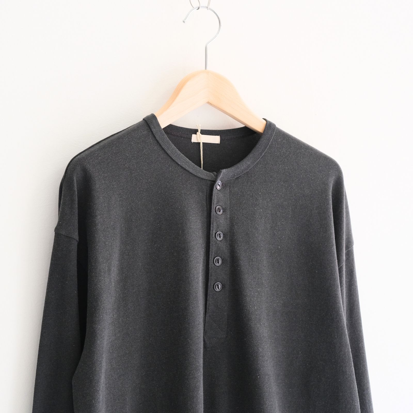 FADED TWIST TENJIKU HENLEY-NECK TOP / ヘンリーネック / ロンT /  BLACK