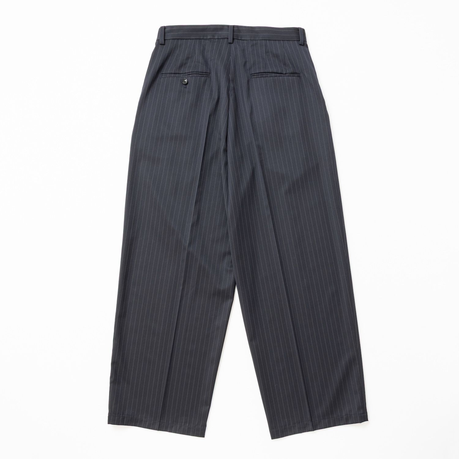 【入荷時期：2026年7月頃】Merino Wool High-waist Slacks / メリノウール ハイウエスト スラックス（NAVY STRIPE）