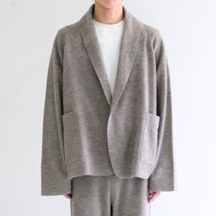 【残り1点】CARDIGAN JACKET  ‐Hard Twist Crepe Knit‐（Greige）