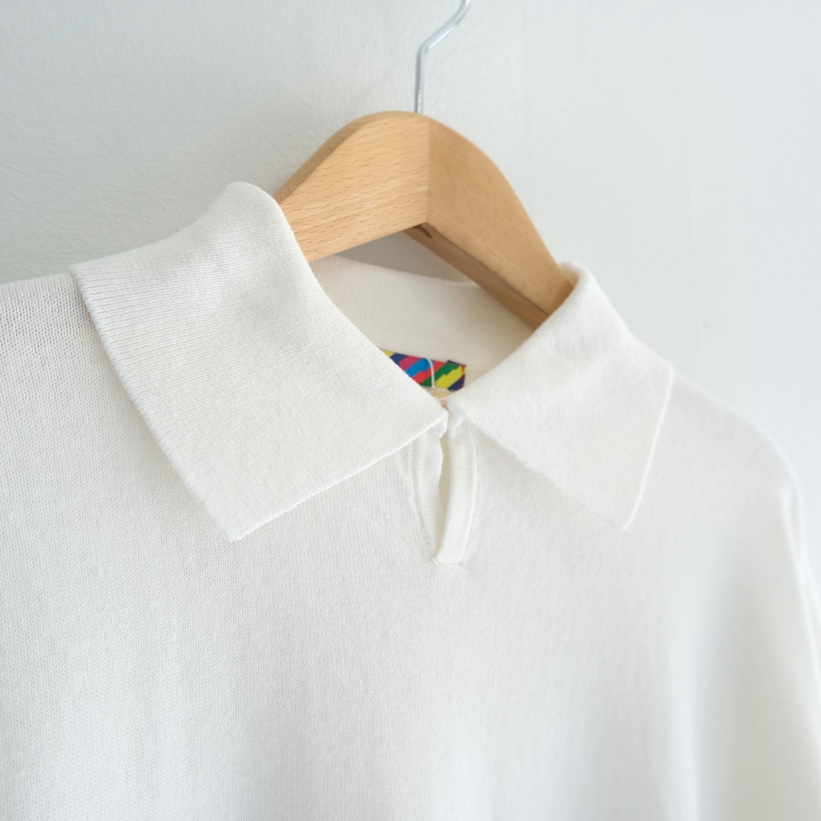 Knitted Polo Shirt /  ニット ポロ シャツ（WHITE）