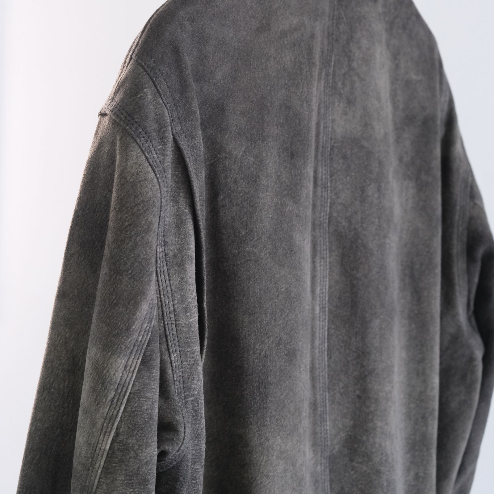 LEATHER DETROITJACKET ‐Goat suede Antique finish‐ / レザージャケット / ゴートレザー / アンティーク加工 / Black