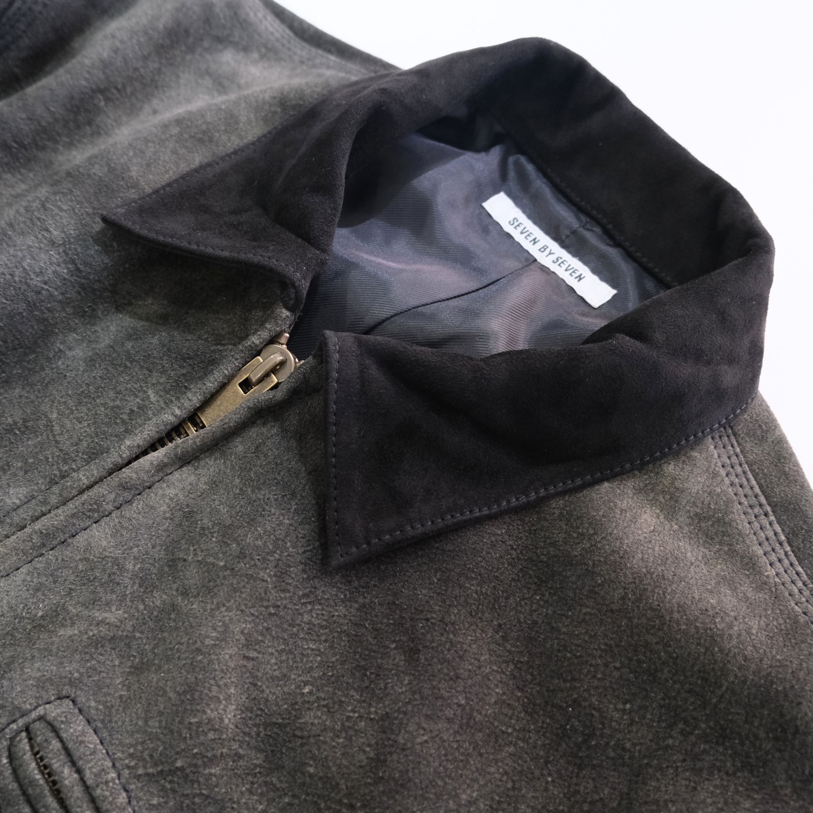 LEATHER DETROITJACKET ‐Goat suede Antique finish‐ / レザージャケット / ゴートレザー / アンティーク加工 / Black