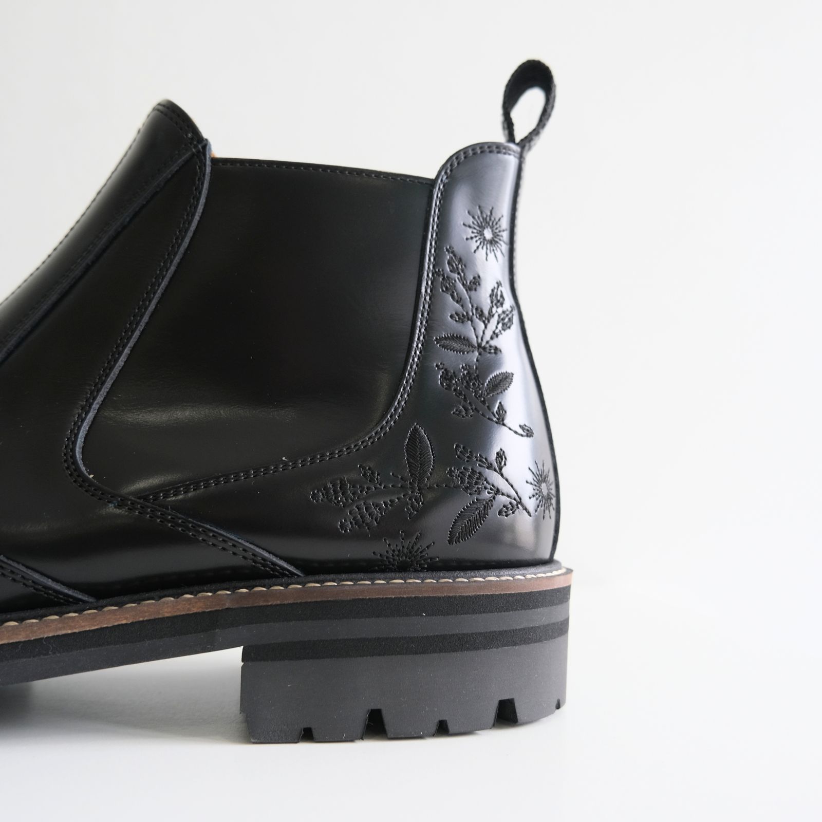 "HUNTER" Embroidered Front-zip Hunting Boots by HARUTA（BLACK）