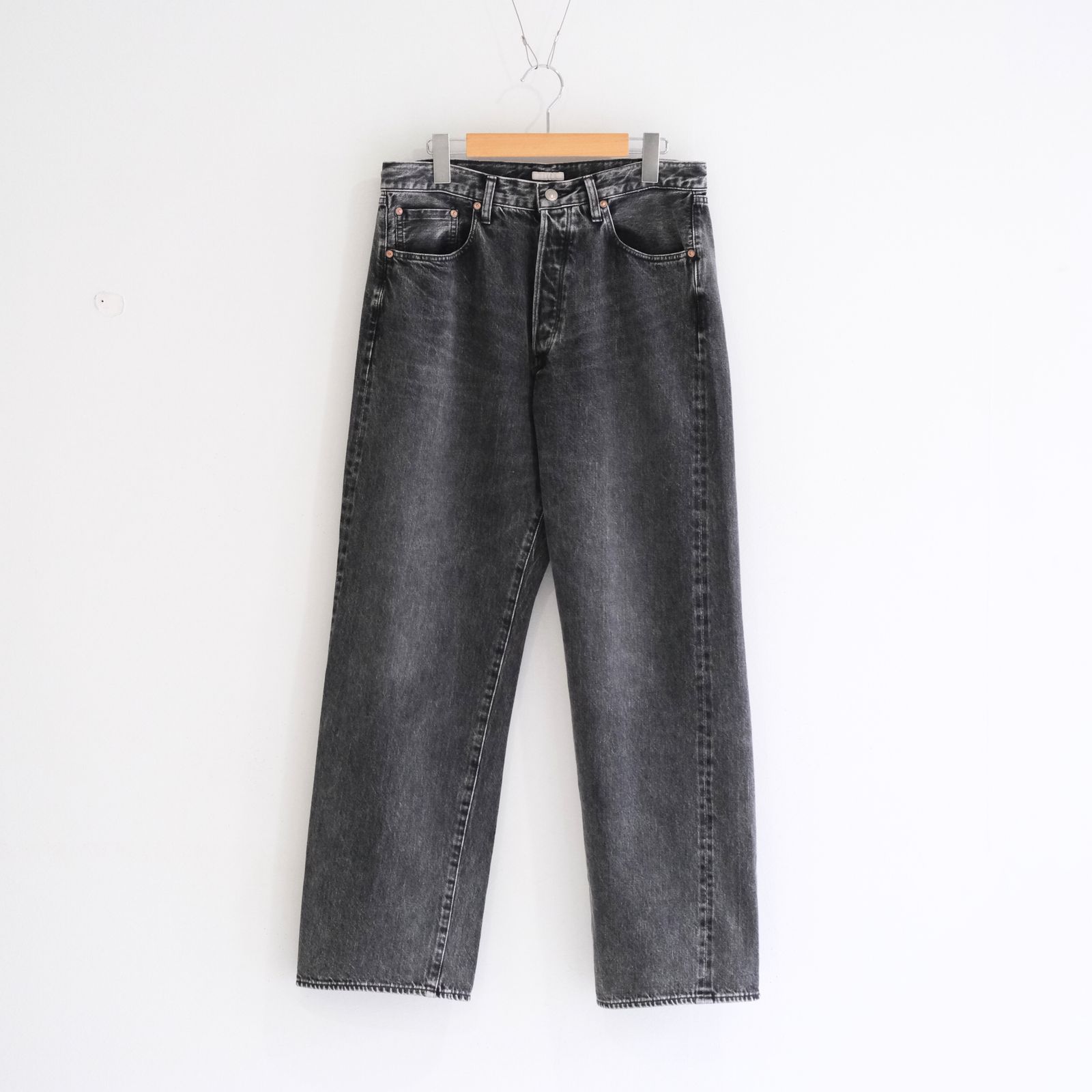 VINTAGE WASHED SELVEDGE BLACK DENIM 5P PANTS / パンツ / デニム / 5ポケット / FADED BLACK