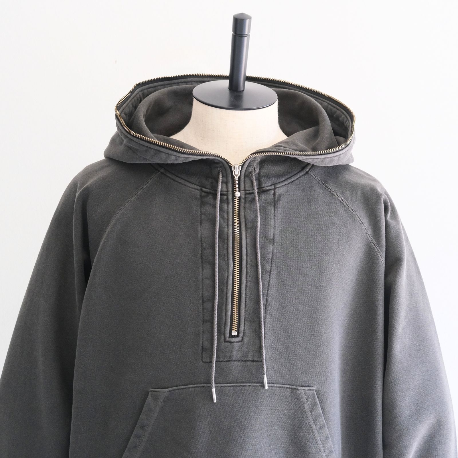 Processed Half-Zip Sweat Hoodie（Gray）