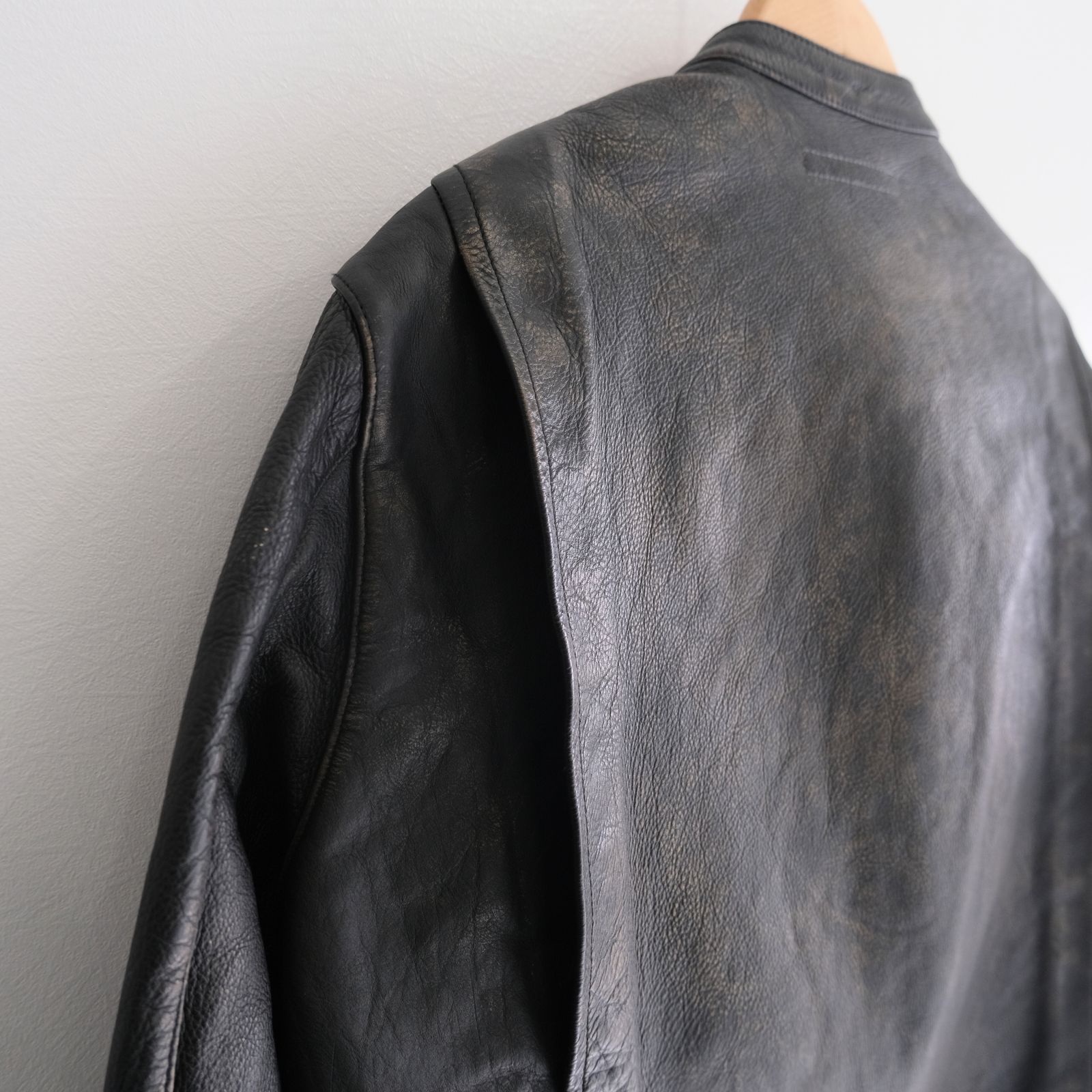LEATHER RIDERS JACKET ‐Cow Heavy Vintage finish‐ / ジャケット / レザージャケット /  ライダースジャケット / Cow leather / 牛革 / Black