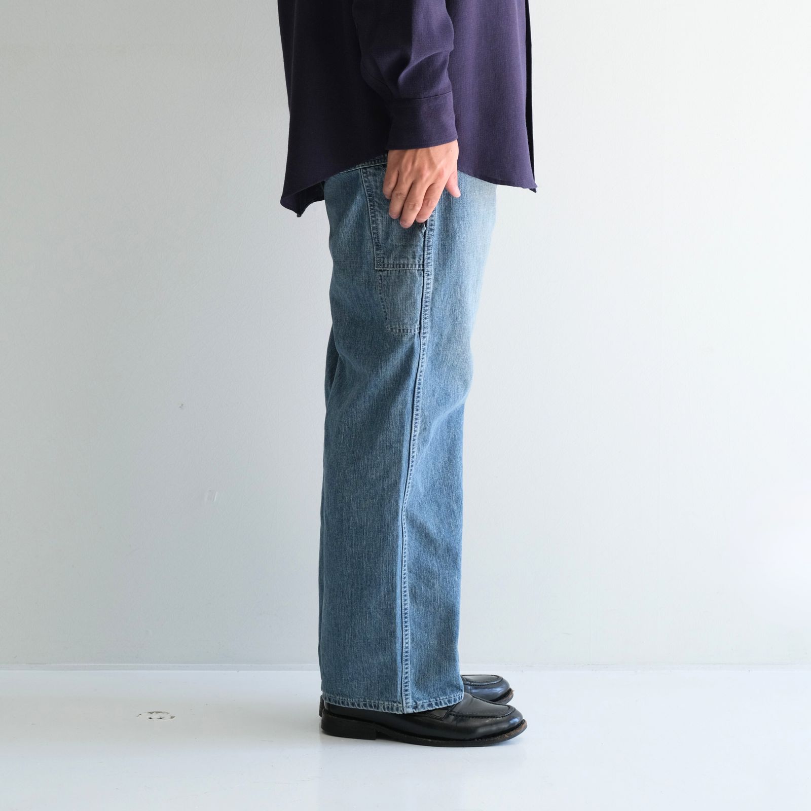 VINTAGE FADED LIGHT DENIM PAINTER PANTS / デニム / ペインターパンツ /  FADED BLUE