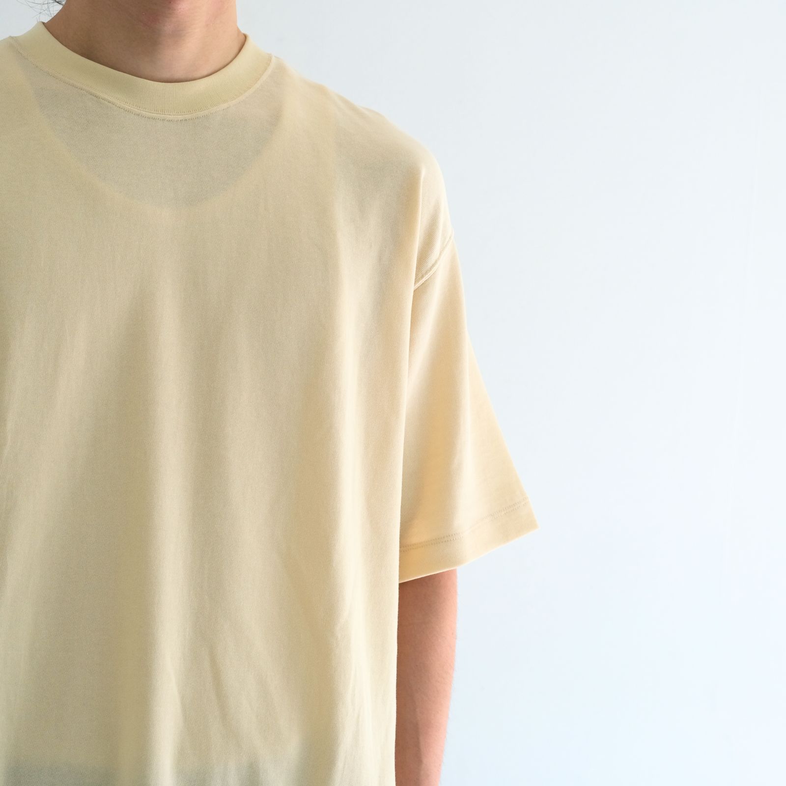 SOFT DRY SHORT LOOP TERRY SWEAT TEE （YELLOW BEIGE）