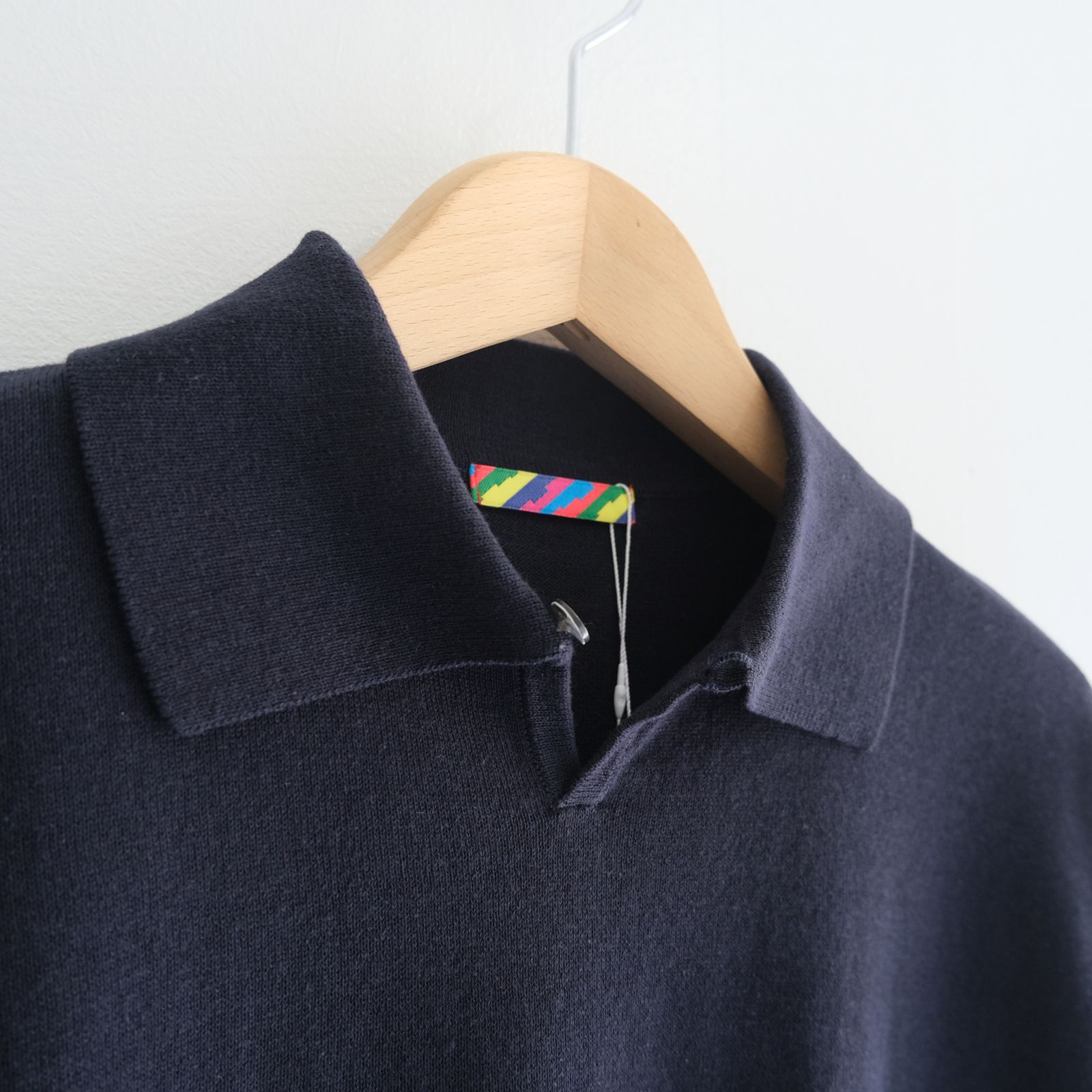 Knitted Polo Shirt /  ニット ポロ シャツ（NAVY）