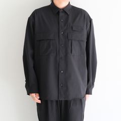 Breathable Linen Luggage L/S SH DotAir® / ブリーザブル リネン ラゲッジ L/S SH DotAir®（OFF BLACK）