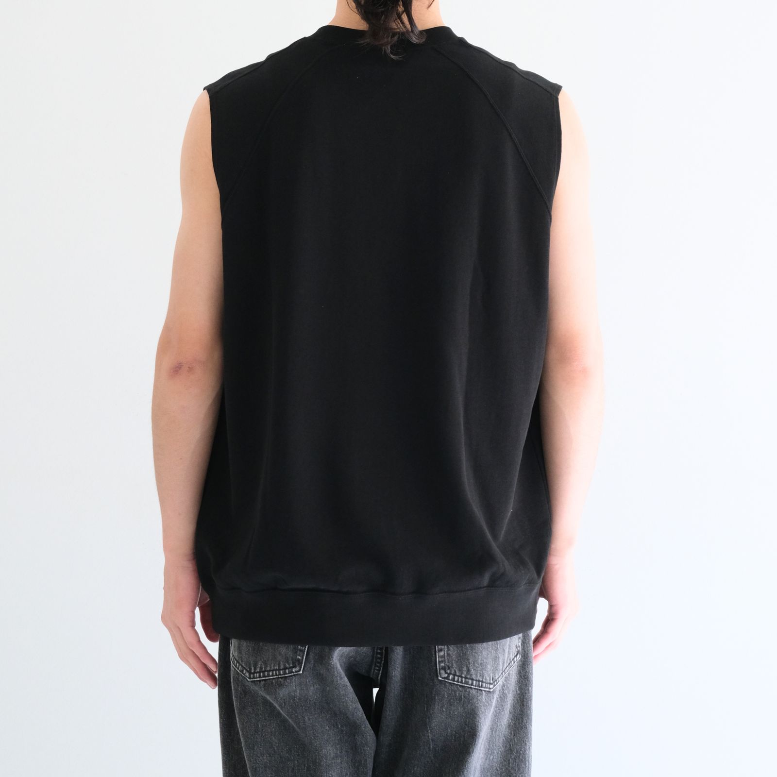 SOFT DRY SHORT LOOP TERRY SLEEVLESS TOP （BLACK）