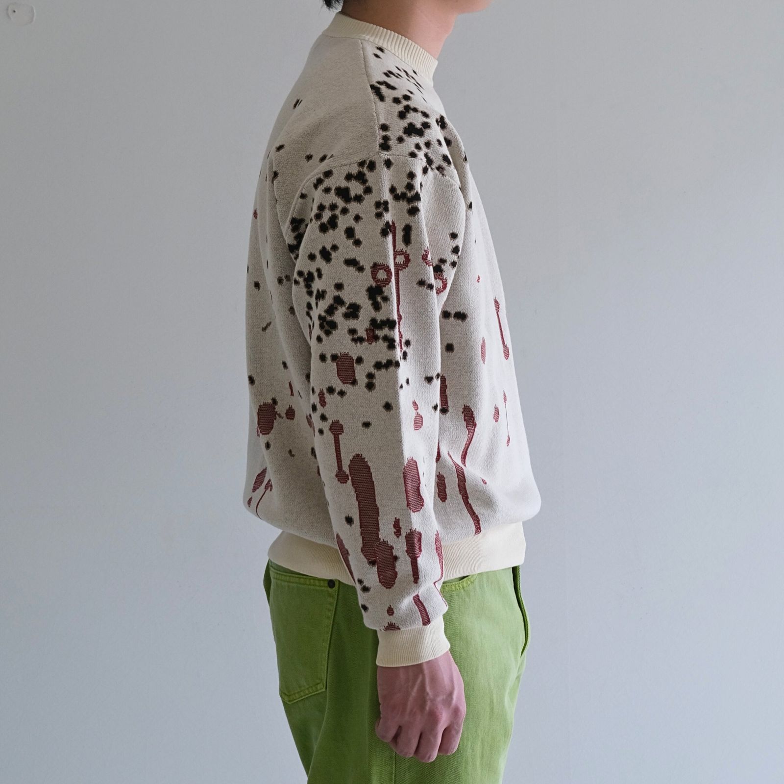 DRIP JACQUARD COTTON CREWNECK SWEATER / セーター / ジャガード織り / DULL GRAY