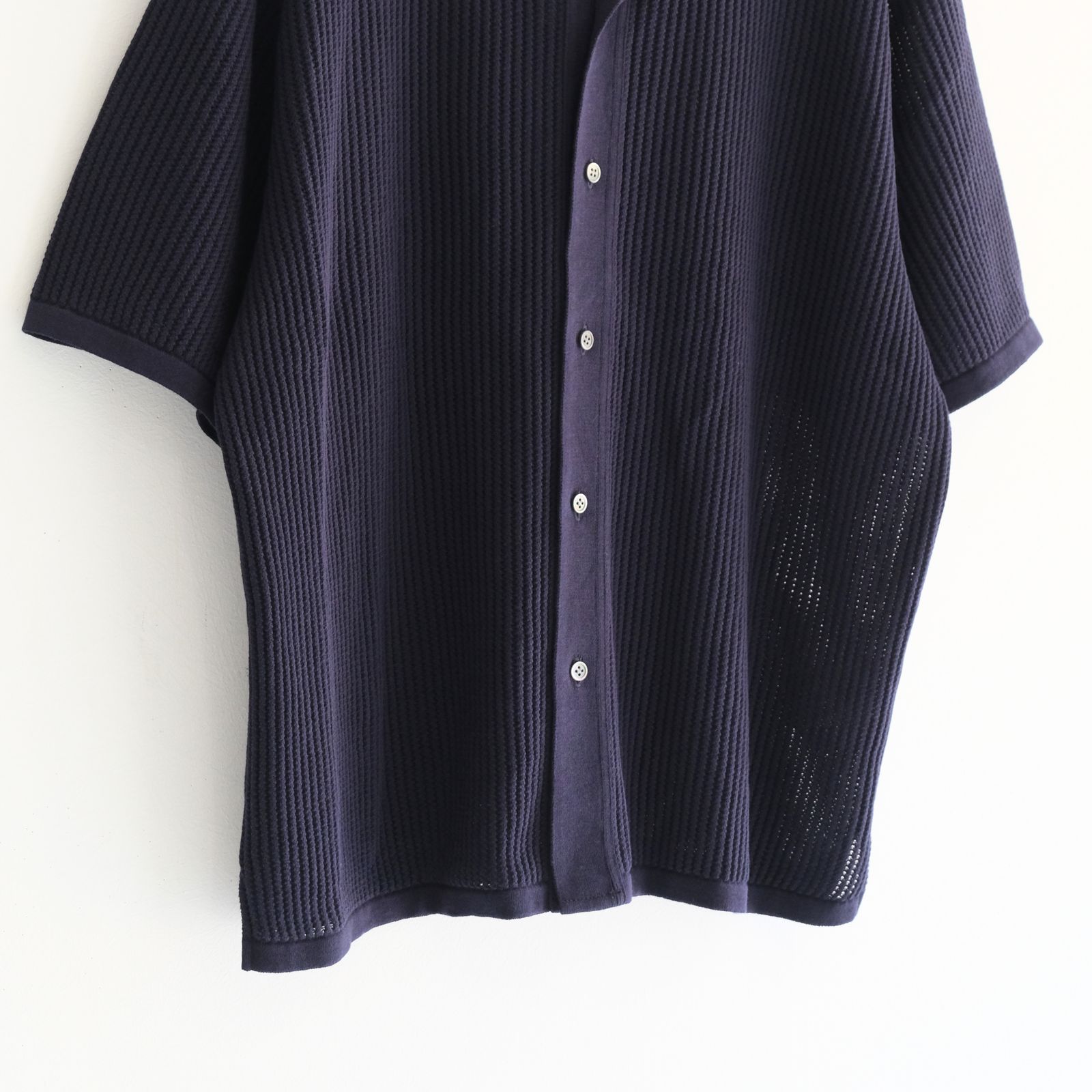 COTTON SUKASHI KNIT S/T / （NAVY）