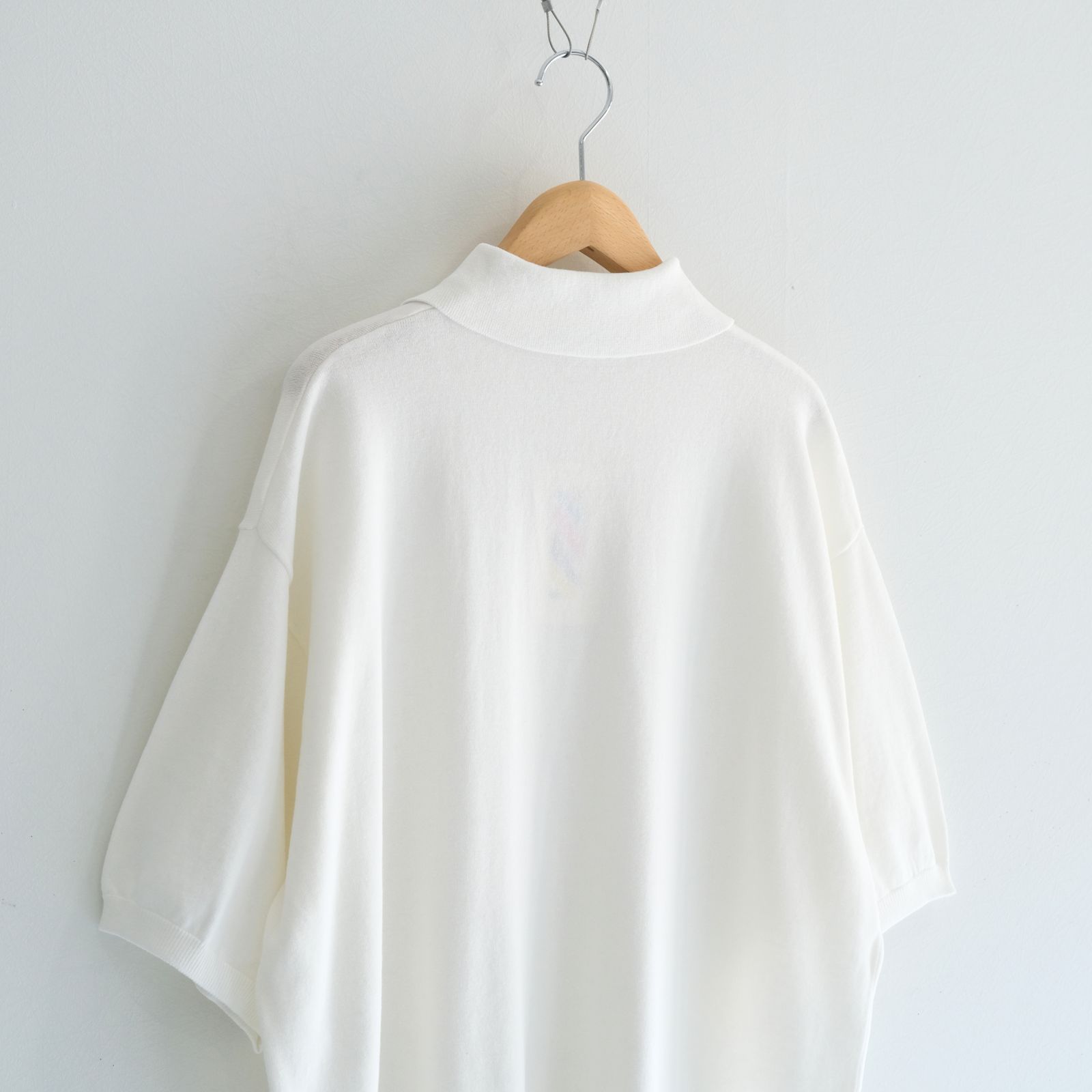 Knitted Polo Shirt /  ニット ポロ シャツ（WHITE）