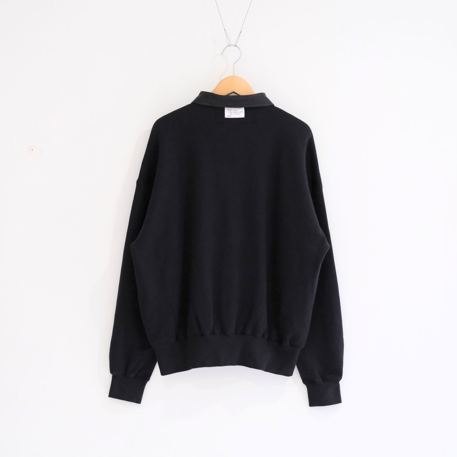 【残り1点】"BROTHERS" Leather x Original Supima Aging Cotton Sweat（BLACK）