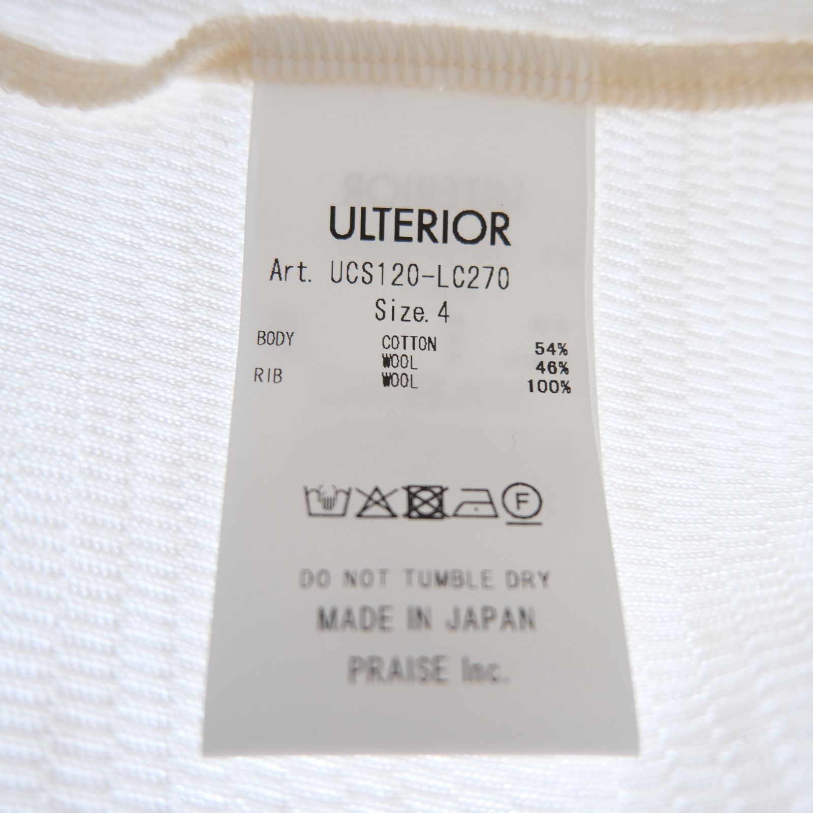 W/C HONEYCOMB HENLEY-NECK TOP（ECRU）