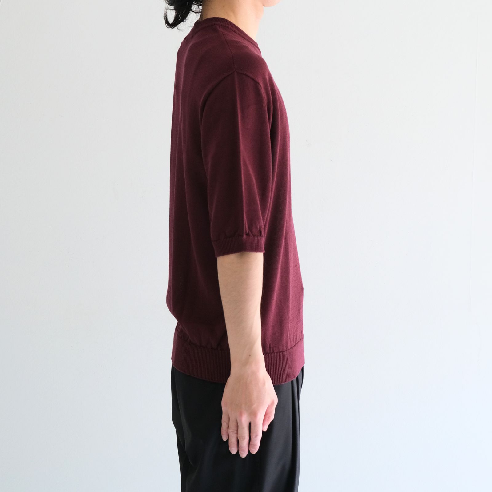 Wide knit T-Shirt / ワイド ニット Tシャツ（Burgundy）