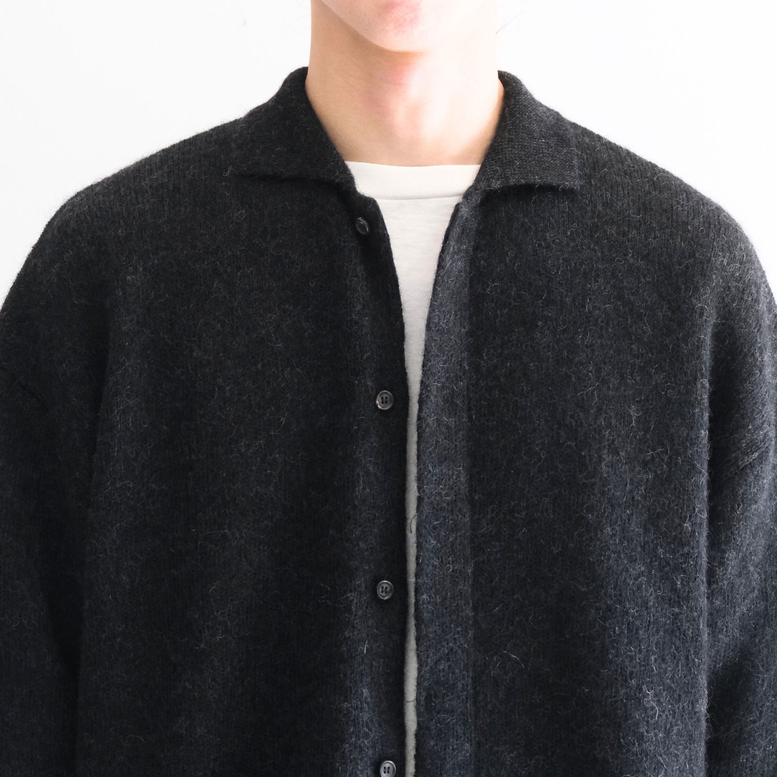 【残り1点】Kid Mohair Knit Shirts（Black）