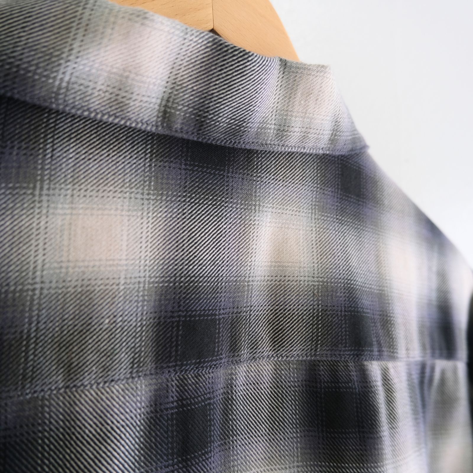 OMBRE CHECK OPEN COLLAR SHIRTS ‐Cotton Yak‐ / シャツ / チェックシャツ / オンブレチェック / Check