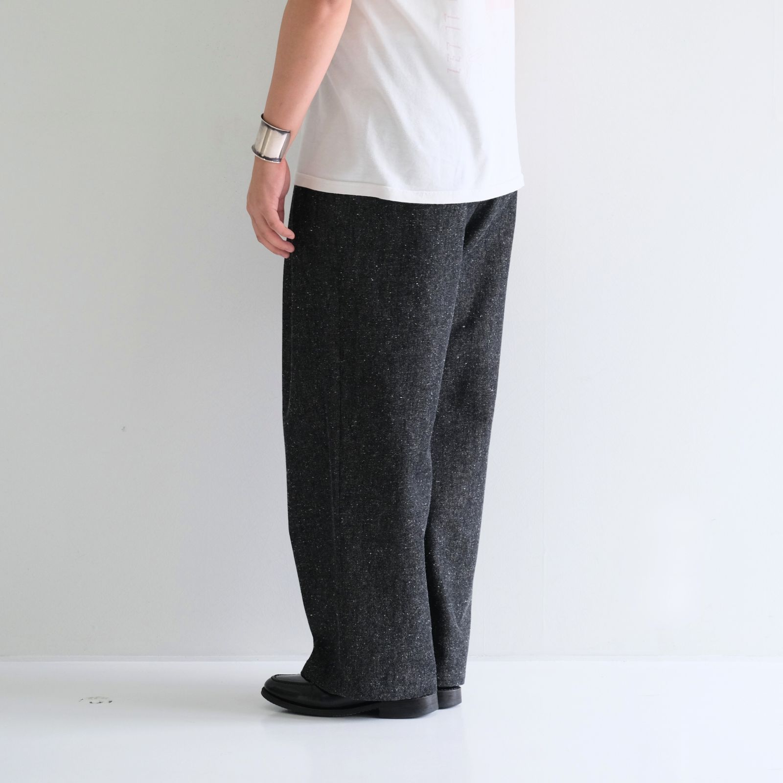 Silk Denim Wide Pants / デニム / シルク / コットン / BLACK