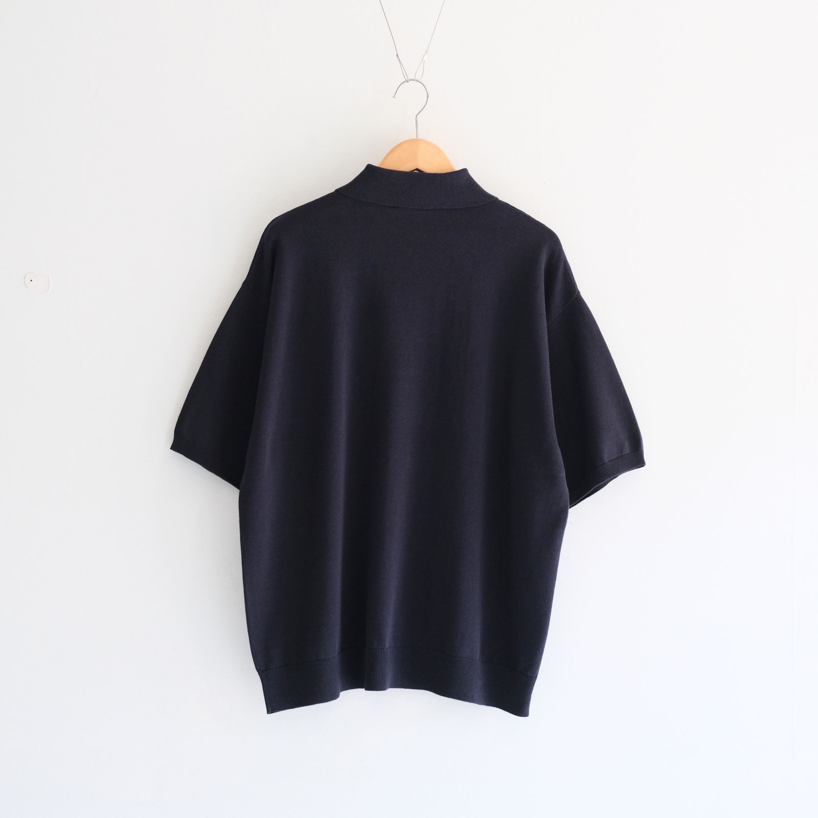 Knitted Polo Shirt /  ニット ポロ シャツ（NAVY）