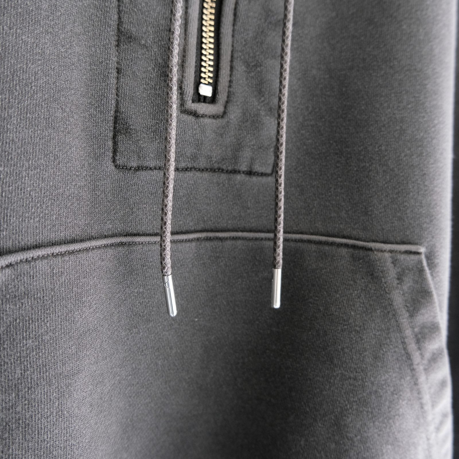 Processed Half-Zip Sweat Hoodie（Gray）