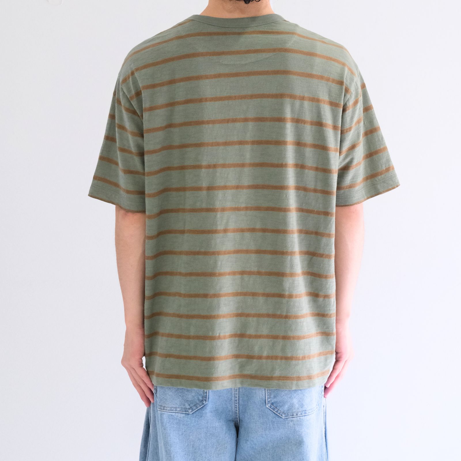 Vocation Tee / バケーション TEE（Olive Tan Stripe）
