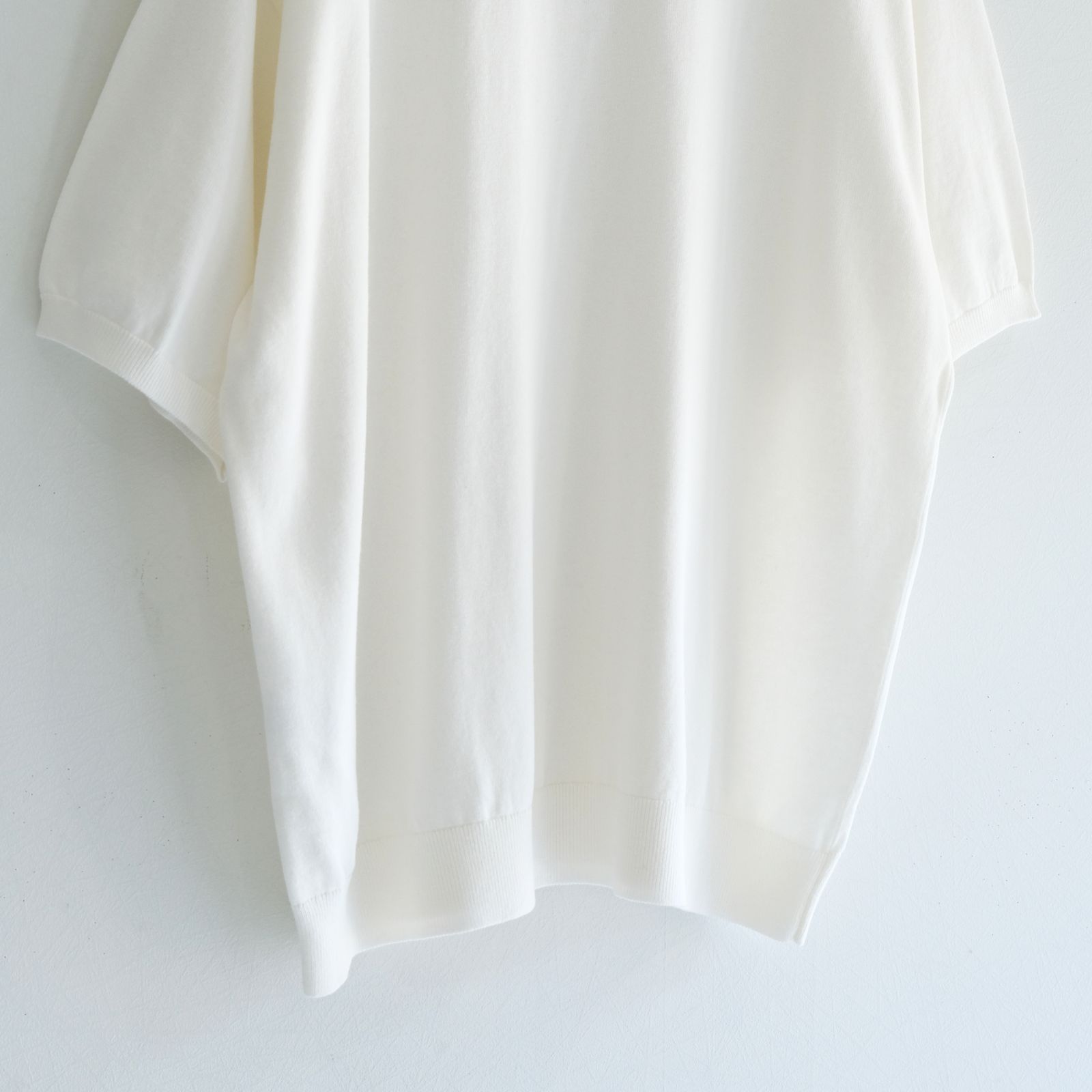 Knitted Polo Shirt /  ニット ポロ シャツ（WHITE）