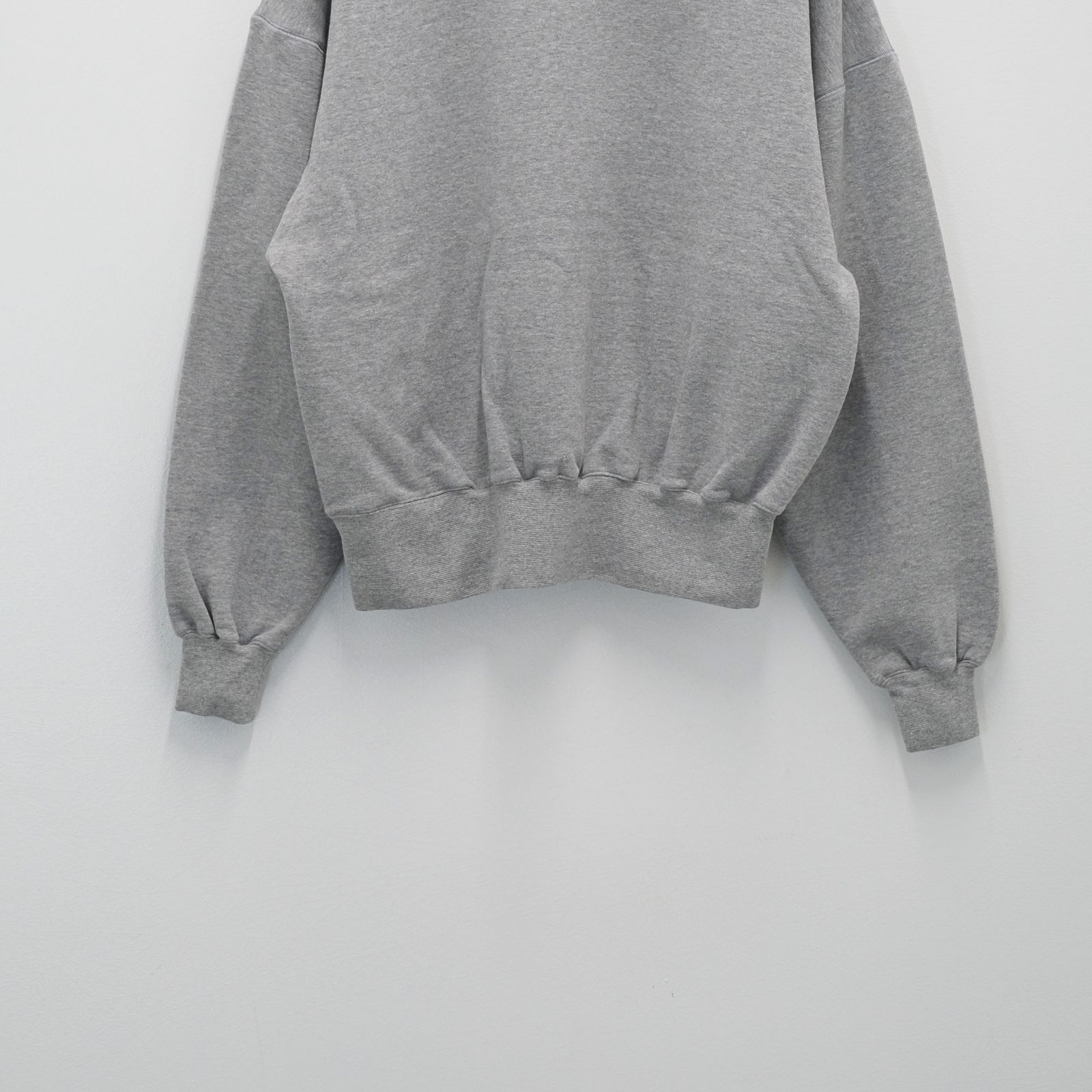 "BROTHERS" Leather × Original Supima Aging Cotton Sweat / ハーフジップ / スウェット / レザー / グレー