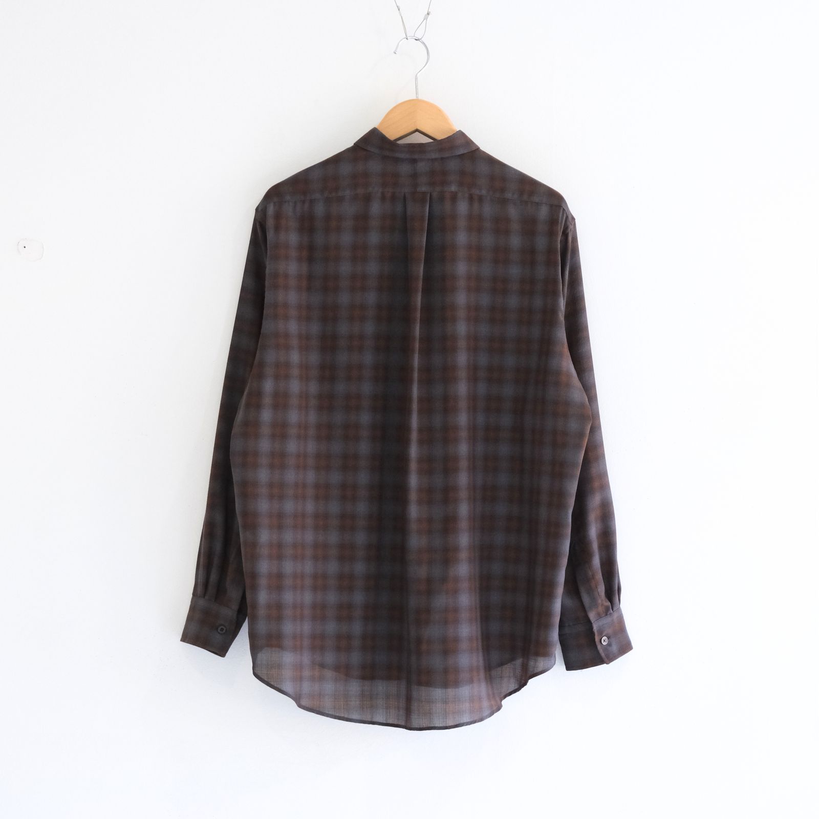 SUPER LIGHT FADED CHECK SHIRT（BLUE / BROWN）