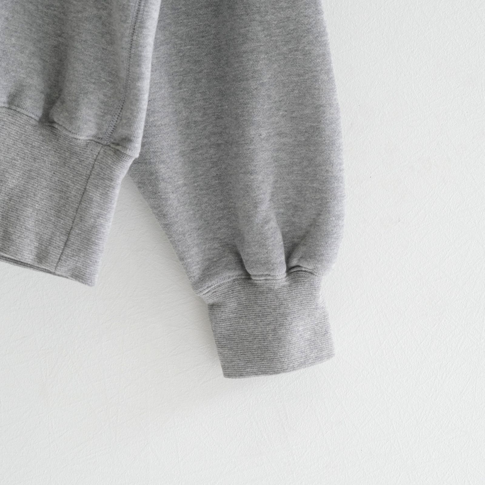 "BROTHERS" Leather × Original Supima Aging Cotton Sweat / ハーフジップ / スウェット / レザー / M.GRAY