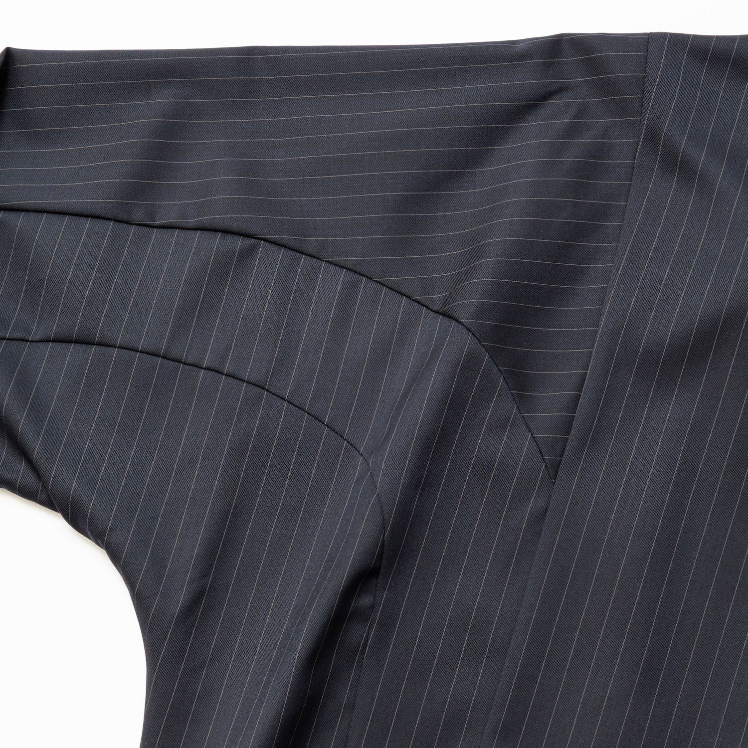 【入荷時期：2026年7月頃】Merino Wool Stand Collar Blouson / メリノウール スタンドカラー ブルゾン（NAVY STRIPE）