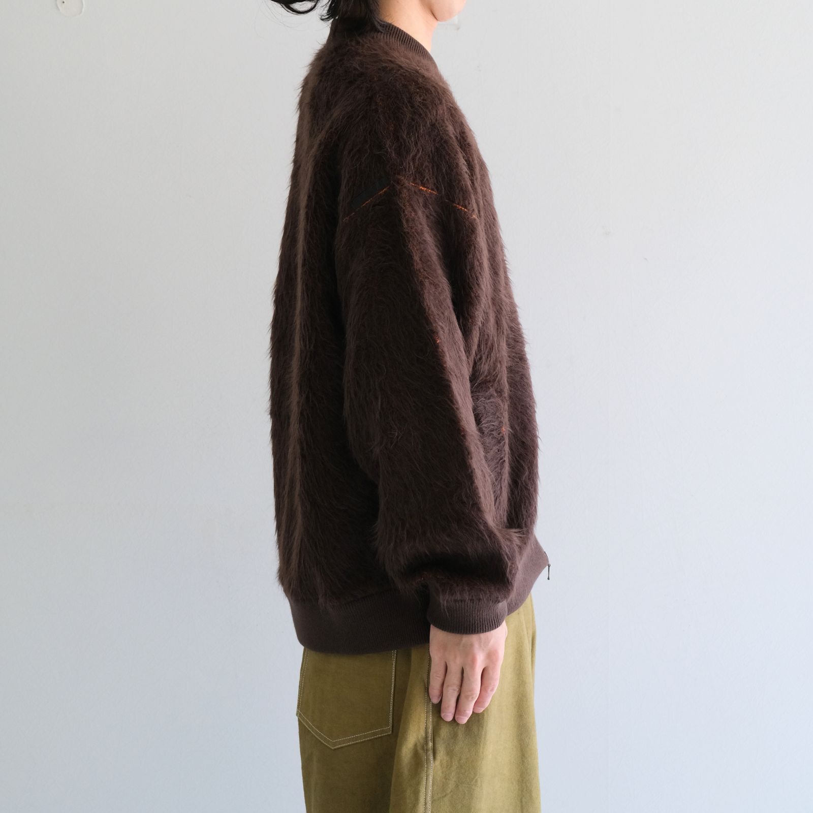 【残り1点】Suri Alpaca Bomber Jacket / スリ アルパカ ボンバージャケット（Dark Brown / Orange）