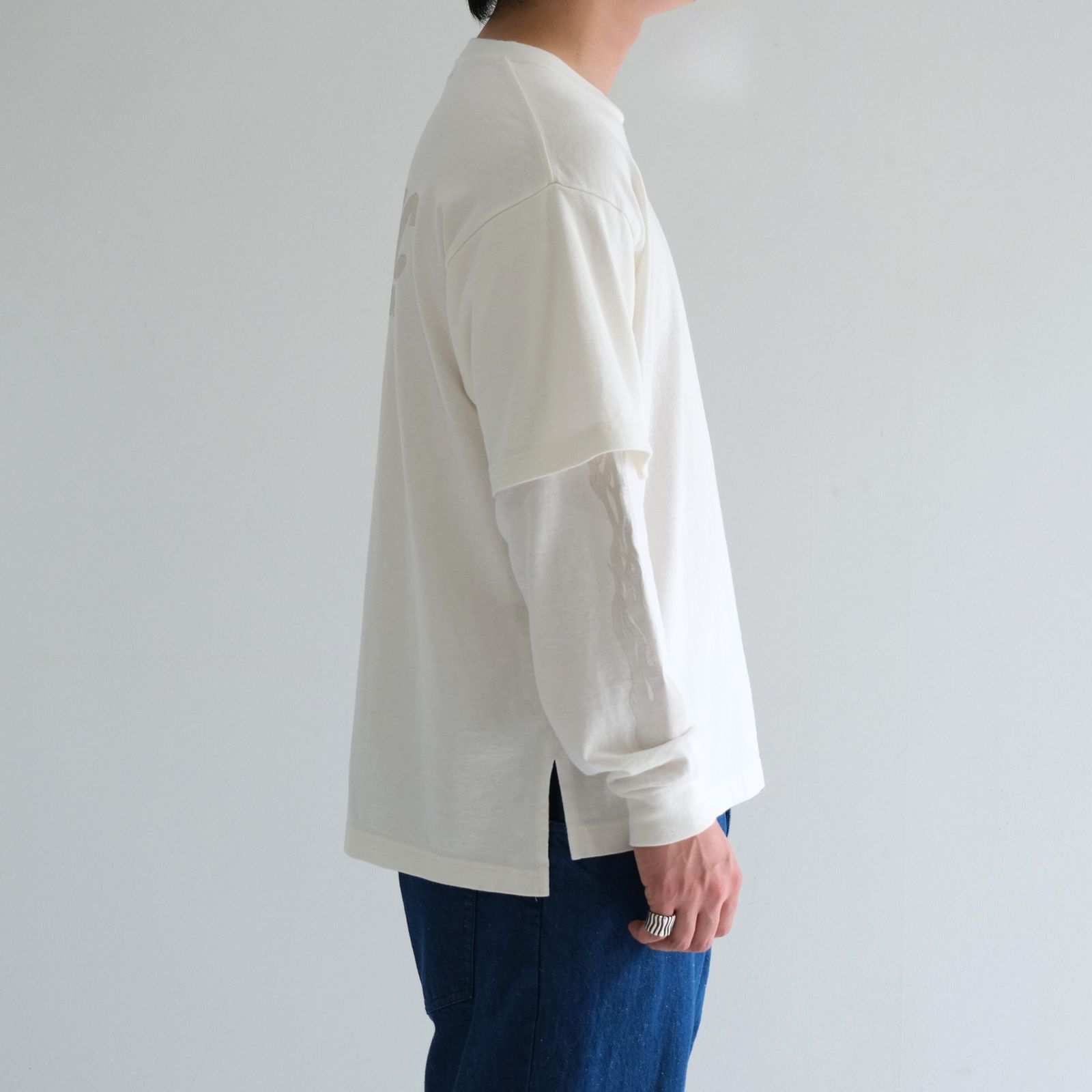 MC LAYERED LS TEE / ロングスリーブ / レイヤード / プリント /  OFF WHITE