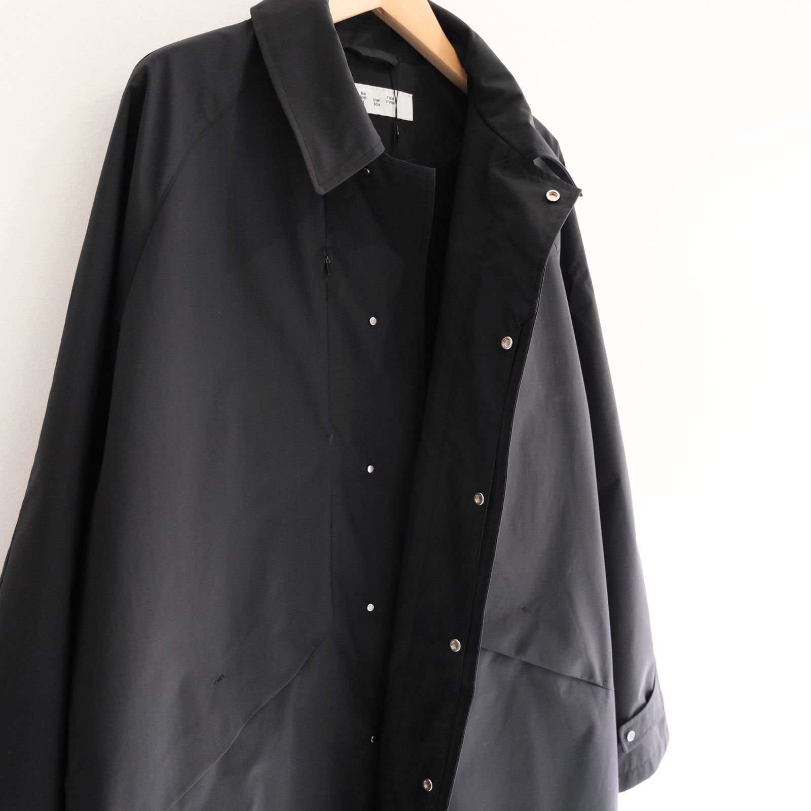 WATER RESISTANT WOOL BALMACAAN COAT（BLACK）