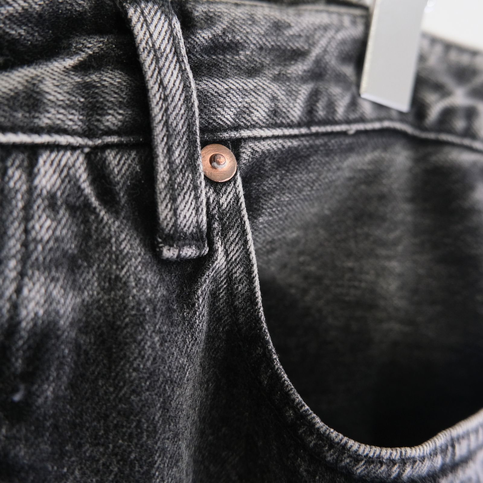 VINTAGE WASHED SELVEDGE BLACK DENIM 5P PANTS / パンツ / デニム / 5ポケット / FADED BLACK