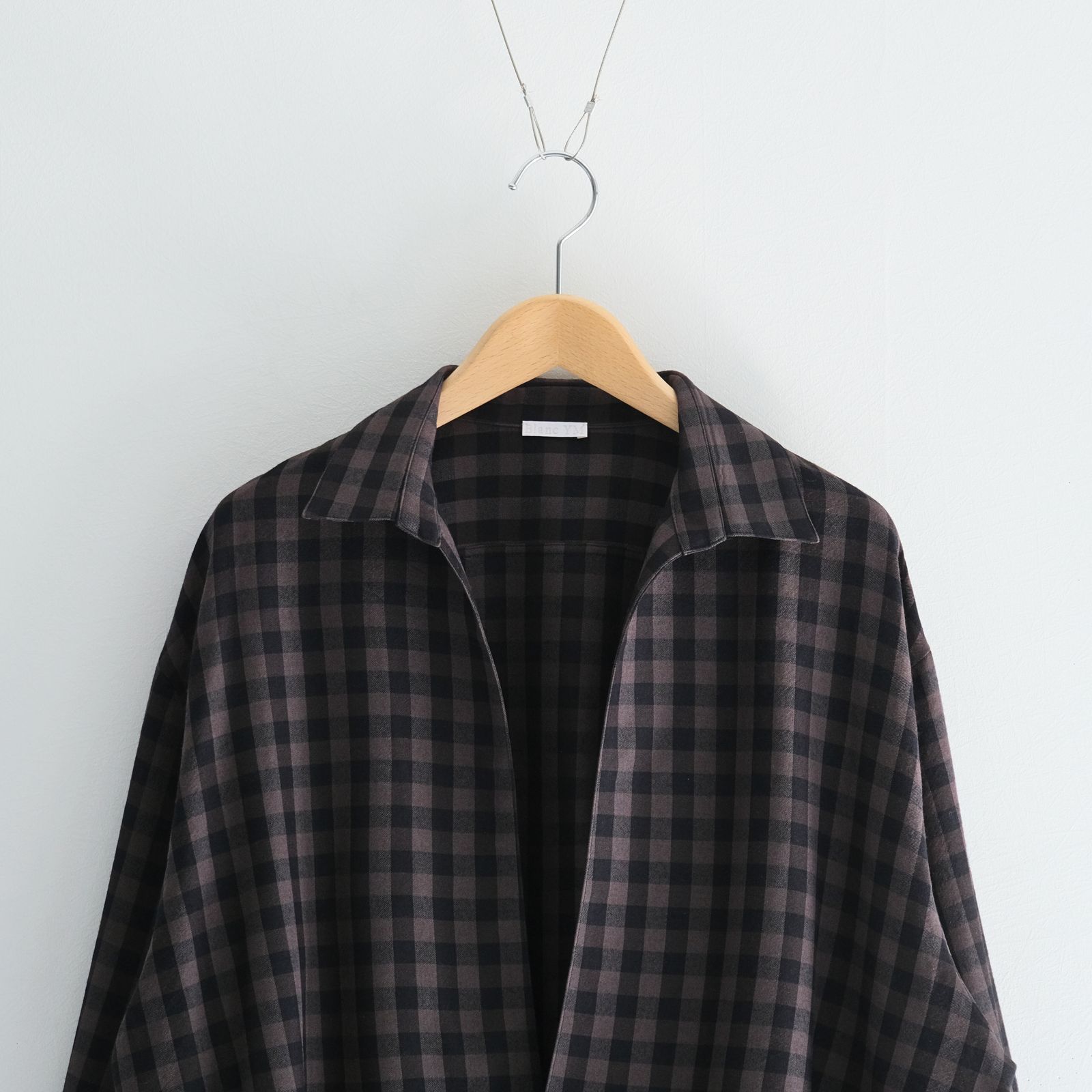 Silk Plaid Skipper Shirts / スキッパー / シャツ / シルク / BLACK