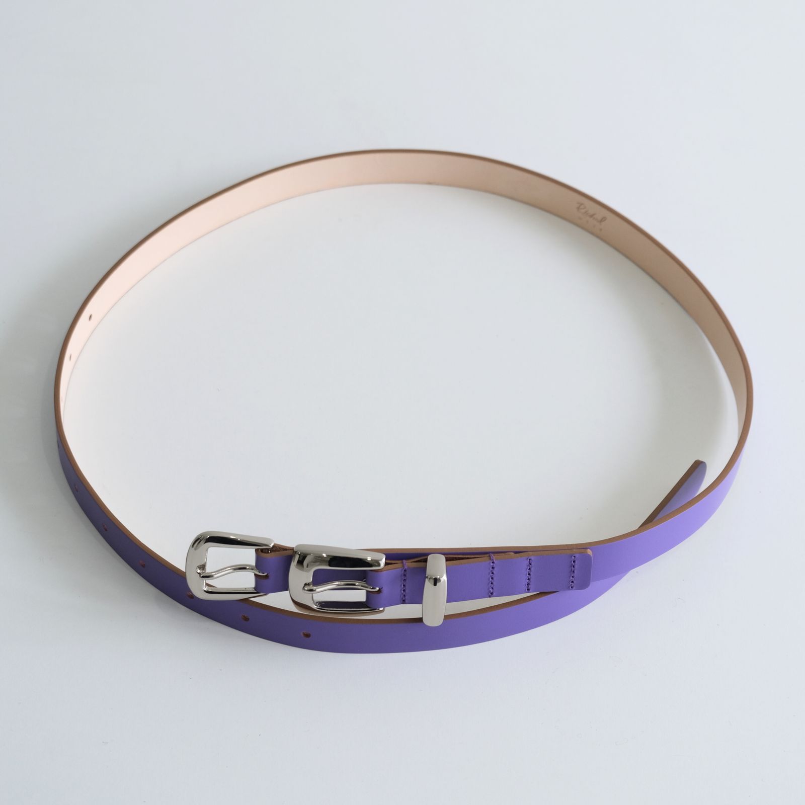 Elongated Leather Belt / ベルト / レザーベルト / Lavender