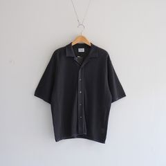 COTTON SUKASHI KNIT S/T / ニットシャツ / GRAY