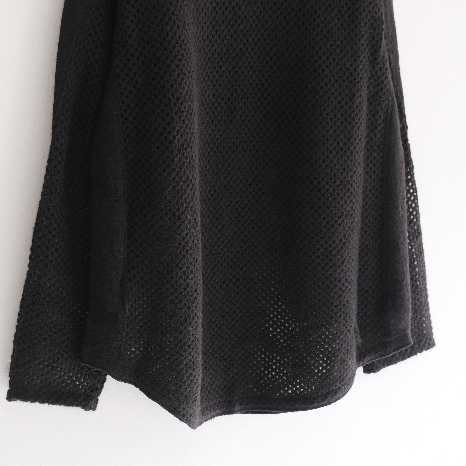 SWITCHING FOOTBALL MOHAIR KNIT TEE ‐Mesh crochet‐ / ニット / フットボールシャツ / モヘア / Black