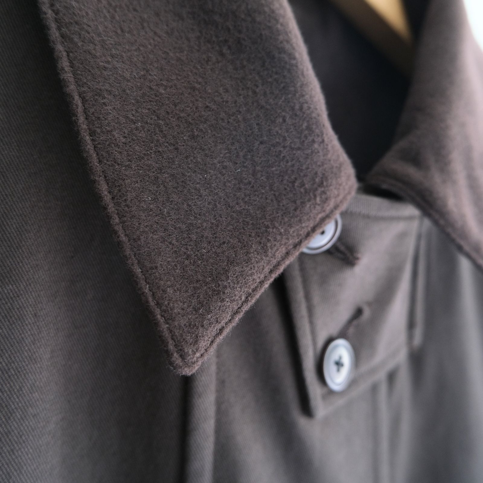 WASHED VINTAGE TWILL MIL-COAT / ジャケット / DARK BROWN