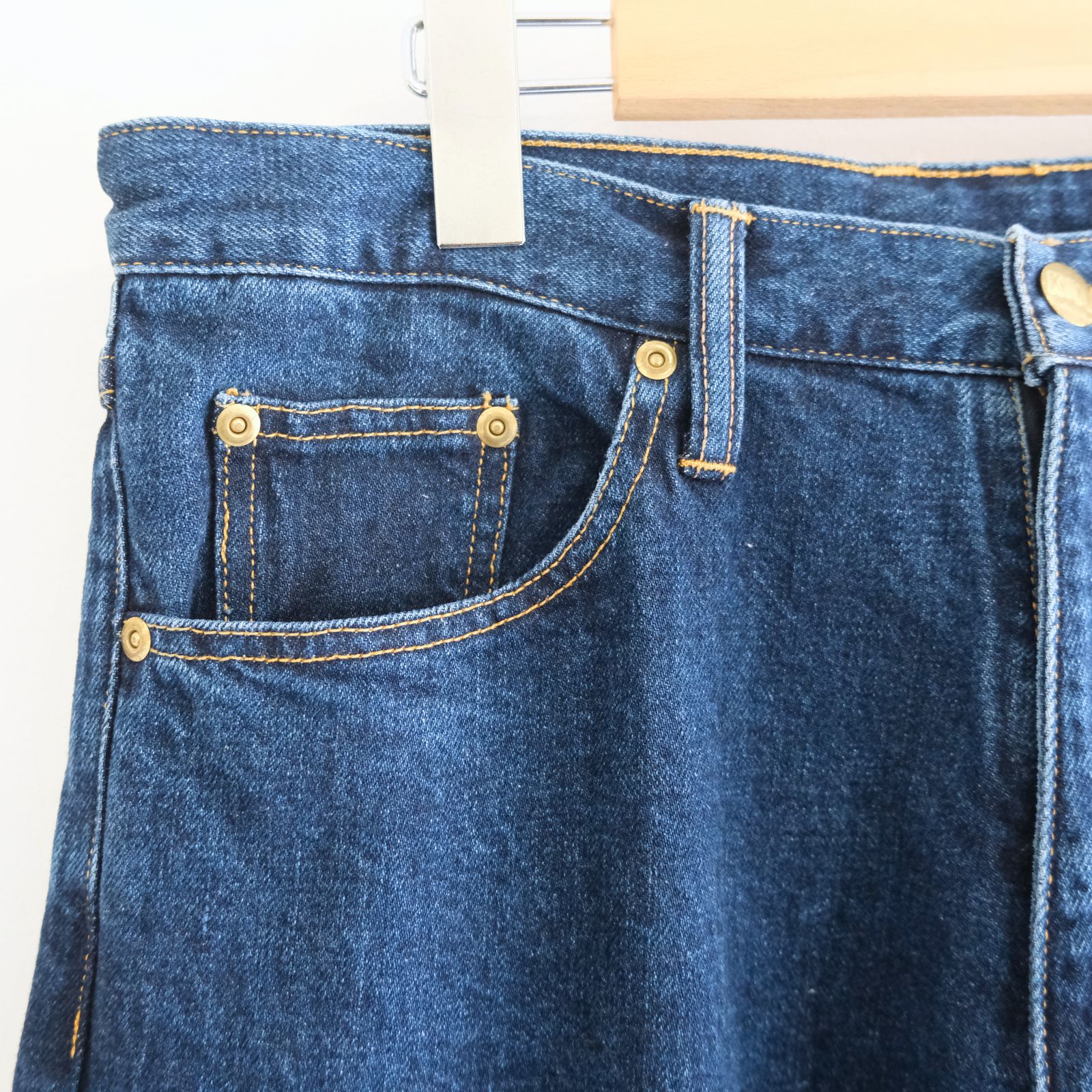 "JUDE II" LEATHER New Standard Straight by 12oz Denim（BLUE）