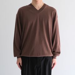 Current Silk V-neck Knit / カレント シルクVネックニット（Mild Brown）