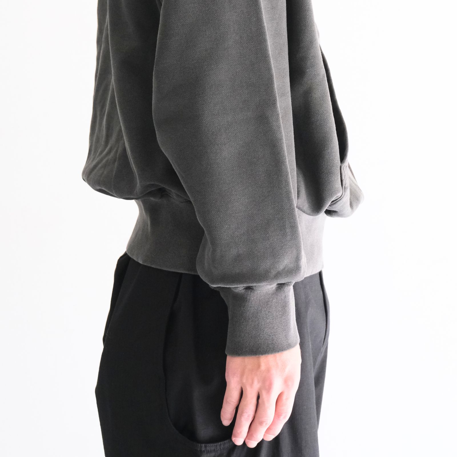 Processed Half-Zip Sweat Hoodie（Gray）