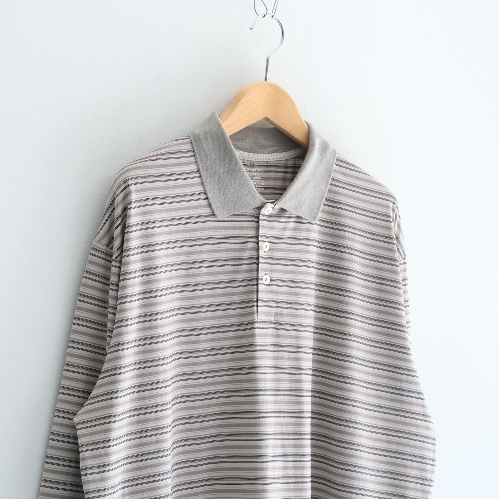 Brief Stripe Rugby TEE / ブリーフストライプラグビーTシャツ（LIGHT KHAKI）
