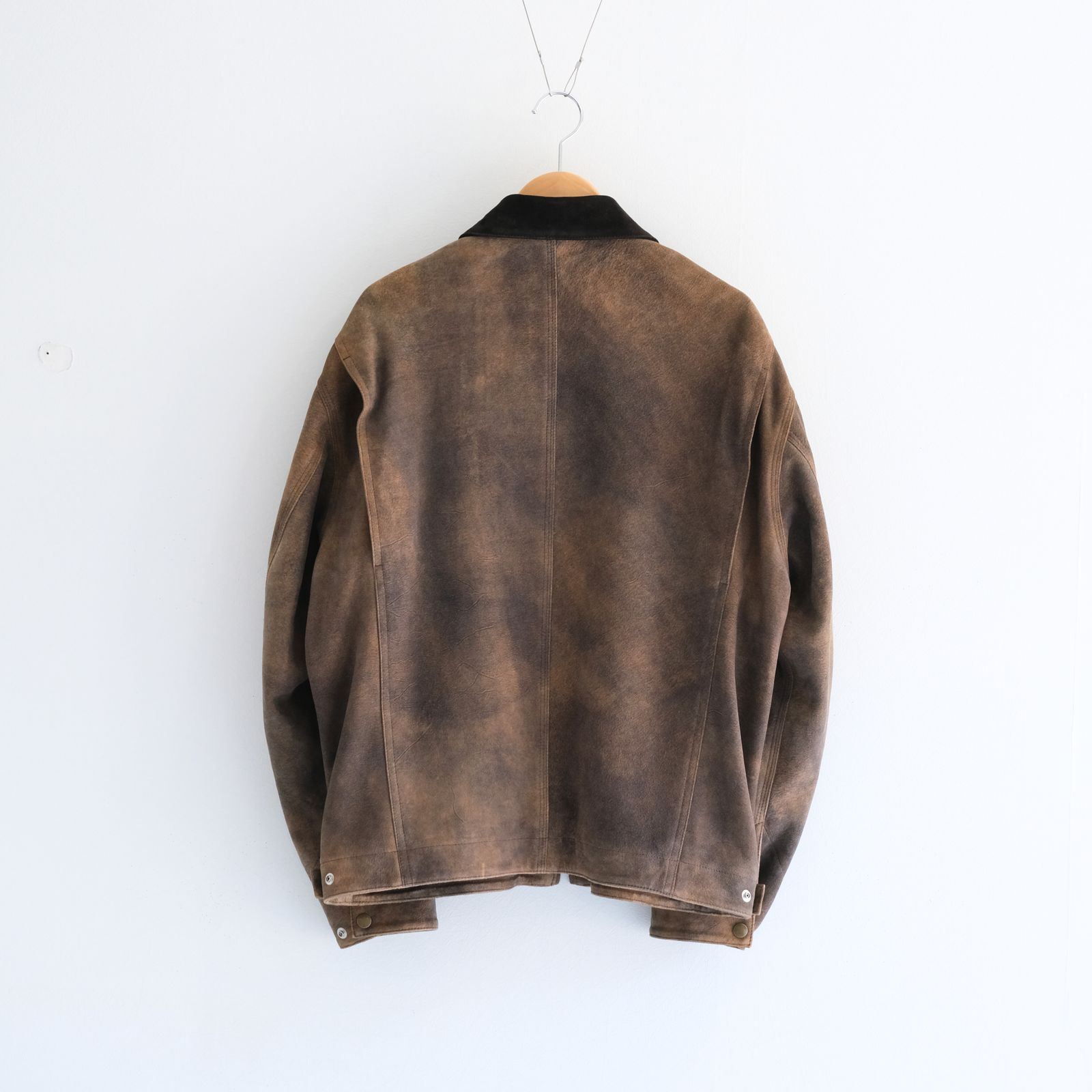 LEATHER DETROITJACKET ‐Goat suede Antique finish‐ / レザージャケット / ゴートレザー / アンティーク加工 / Beige