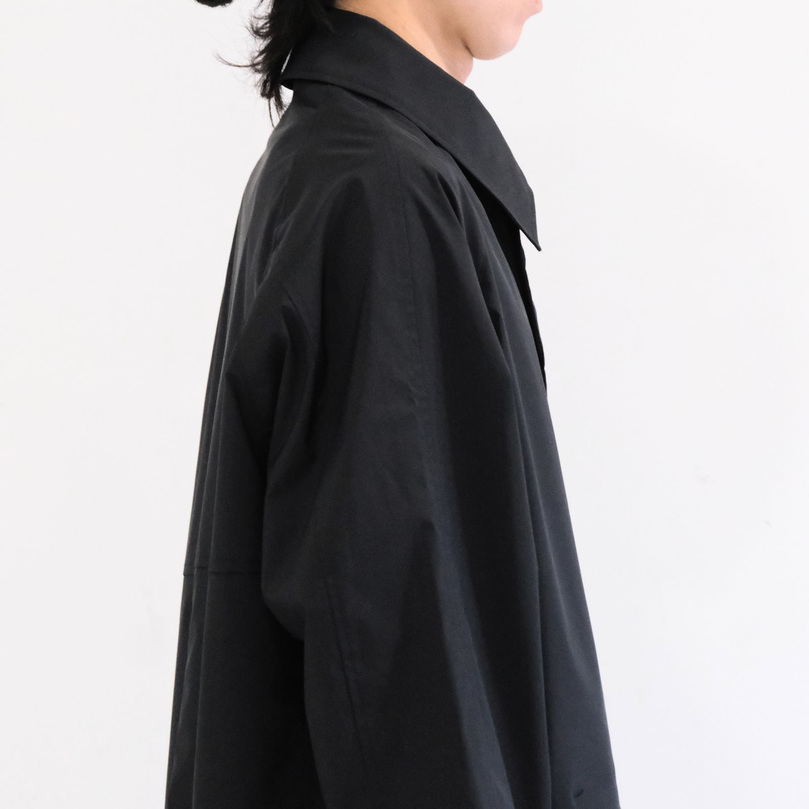 WATER RESISTANT WOOL BALMACAAN COAT（BLACK）